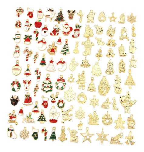 100 Piezas De Colgantes De Navidad Con Bonita Campana Y,