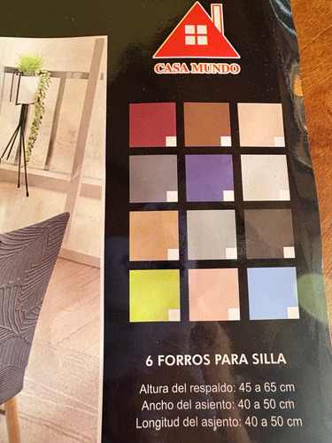Funda Elástica Para Silla Con Relieve X 6 Unidades Gris Oscuro Elastizada Con Relieves