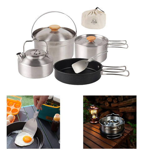 Utensilios De Cocina Para Acampar, Sartén, Tetera, Hervidor