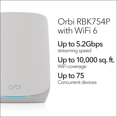 Sistema De Red Wifi 6 Mesh Netgear Orbi Rbk754p Ax5200