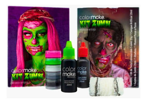 Maquiagem Para Zumbi Fácil Kit Colormake Helloween Especial