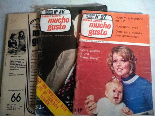 Revista Buenas Tardes Mucho Gusto-lote Nros 26/36/66 Año1971