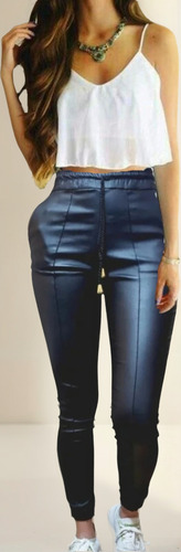 Leggings Jogger Vinipiel Casual Basico Comodo Bolsillos