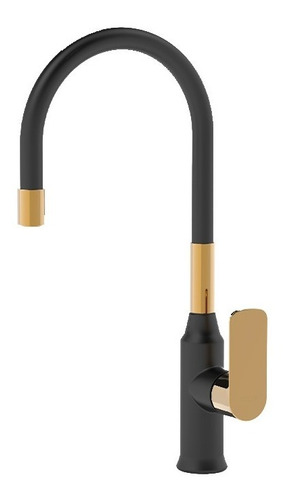 Grifo Cocina Monocomando Vasser Agatha Negra Black Gold