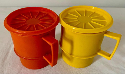 Vasos Plásticos Tipo Jarra Café Y Otros Con Tapa Tupperware 