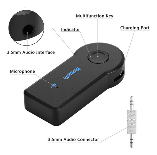 Receptor Bluetooth Usb Auto Microfono Manos Libres Estereo