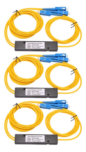 Divisor De Fibra Óptica Monomodo 3x Ftth Sc Upc 1x2 Plc Fbt