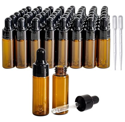 Pyawi Gotas De Vidrio Ámbar 5ml (50 Uds)