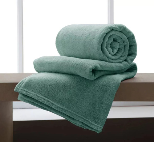 Manta Corttex Home Design Microfibra Casal Antialérgico Verde Liso