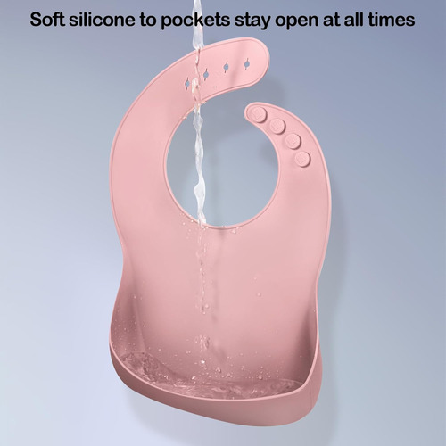 Juego De 3 Baberos De Silicona Para Bebés Y Niñas Pequeñas,