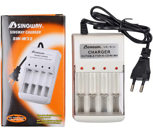 Cargador Para Pilas 4 Aa/aaa Singway 220v