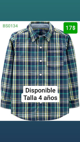 Camisa Formal Para Niño 4 Años Bs0134