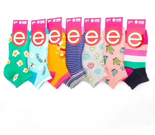 Pack X 6 Pares Soquetes Estamp. De Mujer Elemento Art 101