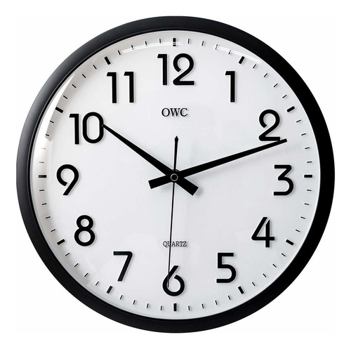 Owc - Reloj De Pared Moderno De Cristal De Cpula, Color Negr