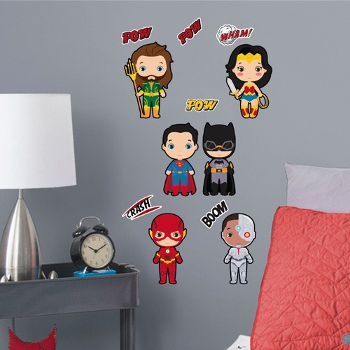 Stickers Decorativos Liga De La Justicia Superheroes Funko Color Multicolor