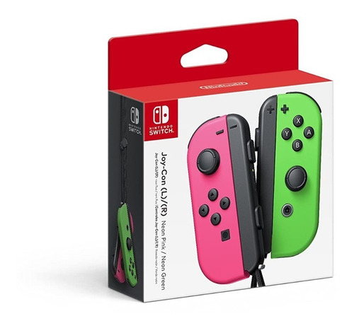 Imagen 1 de 5 de Joystick Nintendo Switch Joy-con (l)/(r) Verde Neón Y Rosa 