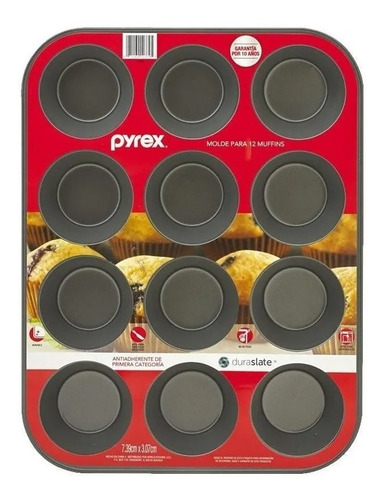 Molde Pyrex 12 Muffins Cupcakes Teflonado Casa Valente