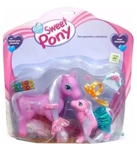 Sweet Pony Figura Caballo C/ Bebe Pony + Accesorio Coleccion