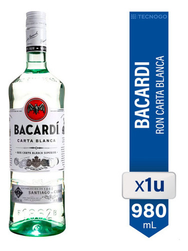 Ron Bacardi Blanco Carta Blanca Bacardi 1 Litro 01almacen