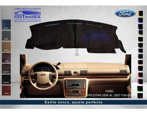 Cubretablero Aut. (colores) Ford Fresstar 2004 Al 2007 F34-e