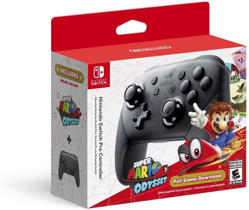 Control joystick inalámbrico Nintendo Switch Pro Controller + Super Mario Odyssey negro