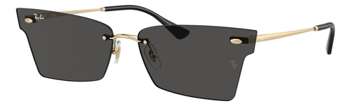 Óculos de sol Ray-ban Sol Xime M, cor amarela com armação de metal padrão - Rb3730