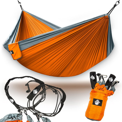 Hamaca Legit Camping Doble, Portátil, P/viaje Naranja
