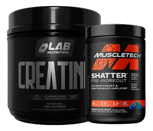 Creatine Micronized Lab Nutrition 500g + Pre Workout Shatter