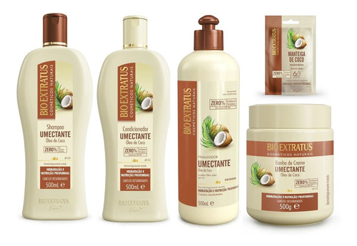 Kit Umectação Óleo De Coco Bio Extratus Completo 500ml*