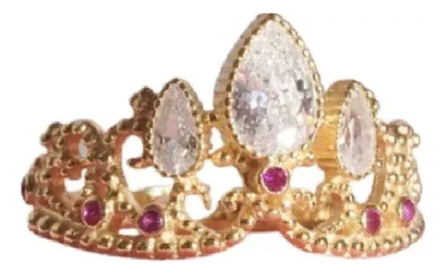 Anillo De Corona De Princesa Disney, Chapados En Oro, Para