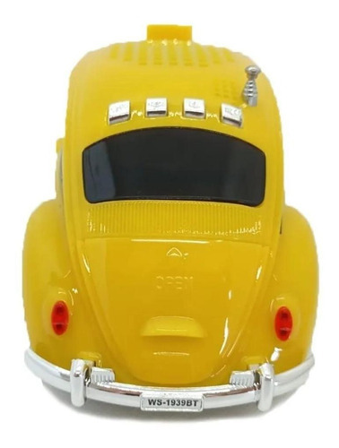 Caixa De Som Fusca Speaker Bluetooth Rádio Fm Usb Amarelo