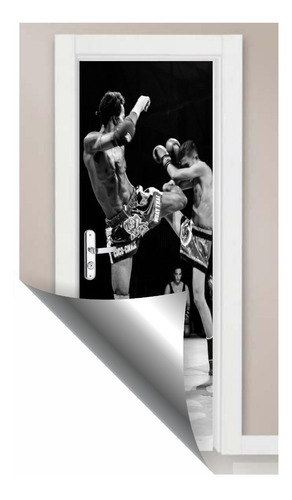 Adesivo Porta Parede Box Luta Mma Muay Thai Kickboxing Novo