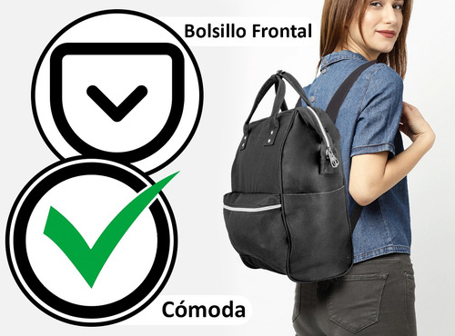 Mochila Cartera Urbana Mujer Porta Notebook Tela Moda Colores Exclusiva By Happy Buy
