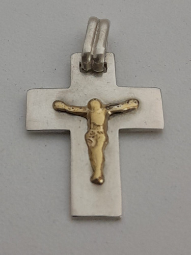 Cruz De Plata 900 Con Baño De Oro