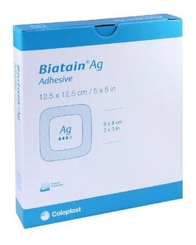 Curativo Biatain Ag Espuma + Prata Adesivo 12,5x12,5