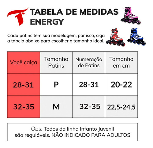 Patins Inline Juvenil Traxart Energy Azul Ajustavel Abec 5