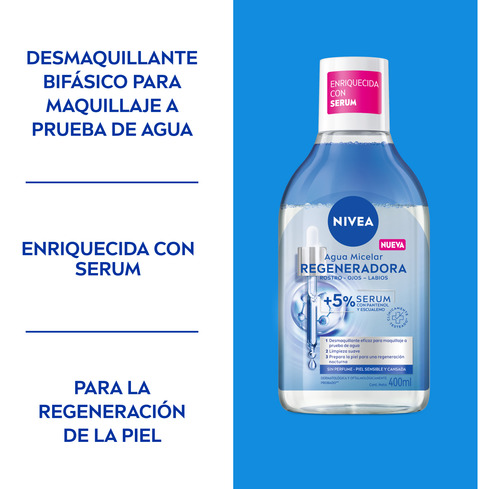 Nivea Agua Micelar Bifásica Regeneradora 400ml