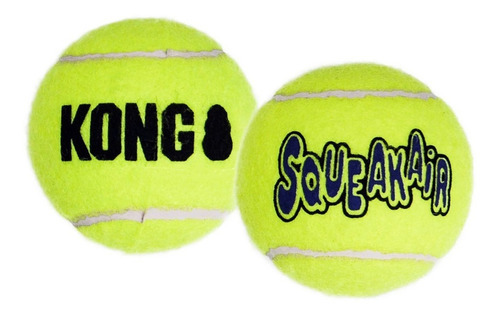 Kong Squeakair Balls Paquete 3 Pelotas De Tenis Medianas Color Amarillo