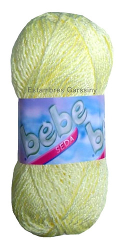 Estambre Bebe Seda Madejas De 100g Color Amarillo claro