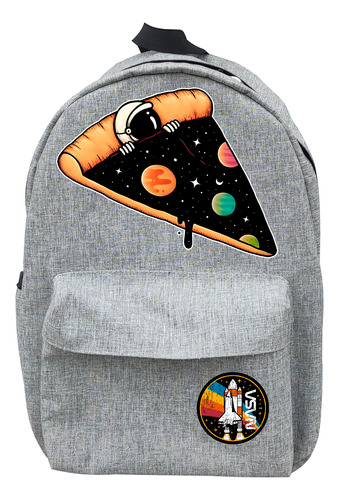 Mochila Estudiantil Bolsa Astronautas Espacio Rebanada Pizza