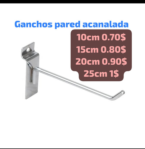 Ganchos Exhibidores Para Pared Acanalada 