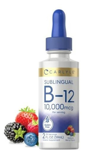 Vitamina B12 Sublingual | 10,000 Mcg | 2 Onzas Líquidas | Ve