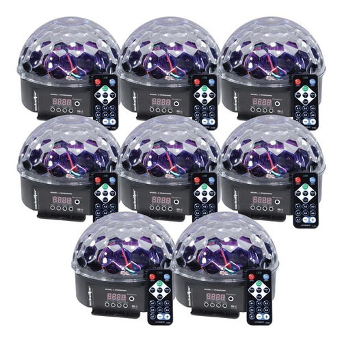 Luz Disco Led Dmx Crystal Ball Display 8 Piezas Con Control