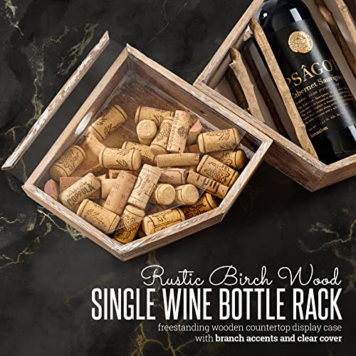 Soporte Botellas De Vino Rústico De Madera De Abedul, ...