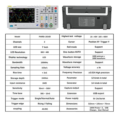 Osciloscopio Digital Fnirsi 1014d 2 En 1 Con Generador De Se