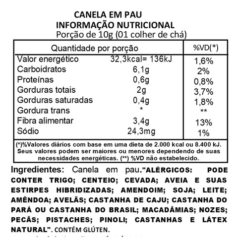 Canela Em Pau 6cm Premium 500gr - X Roots