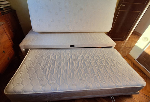Sommier Cama Carro Springwald 190x90cm Con Los 2 Colchones Beige (Usado)