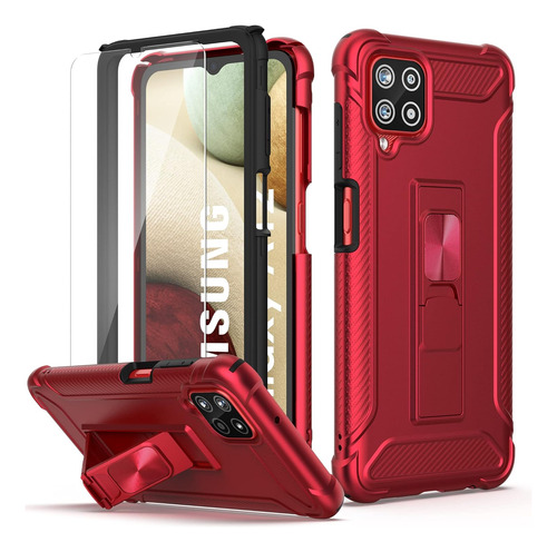 Funda Para Samsung A12 Oretech Cuerpo Completo Color Rojo