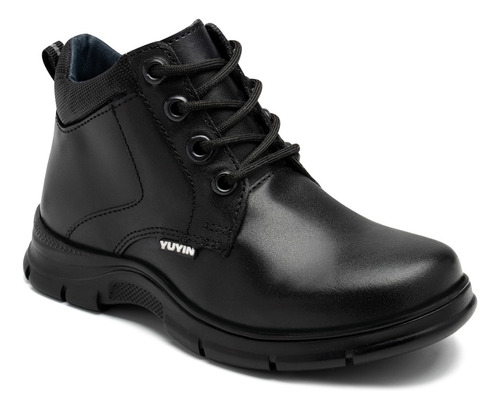 Zapato Bota Escolar Niño Piel Negro Yuyin 23271 15-17½ Gnv®