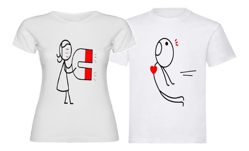 Camisetas Parejas Atraigo Tu Corazón Par (2) Camisetas 